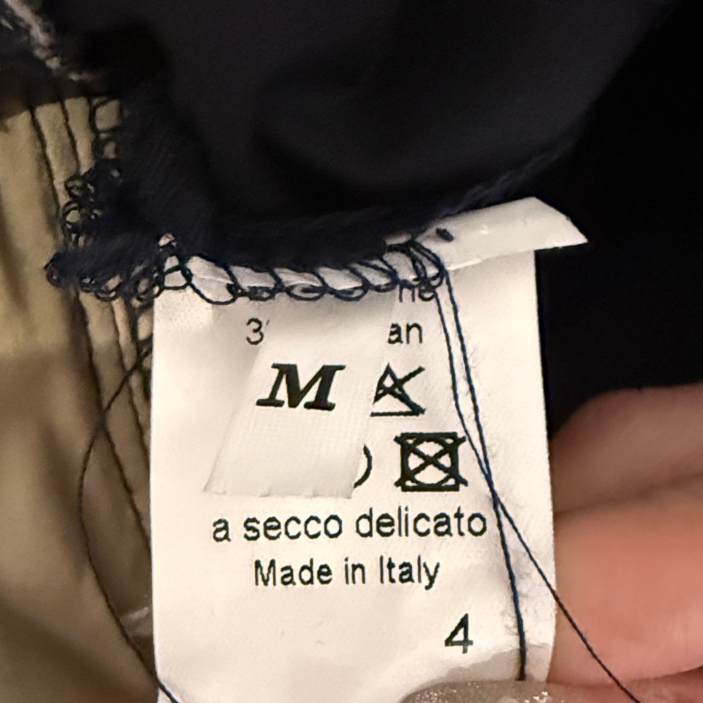 Donis 1920 Women’s Navy Skirt with Zippers and Cream Ruffle Layers - Picture 2 of 4